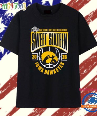 Iowa Hawkeyes 2026 Ncaa Men’S Basketball Tournament March Madness Sweet 16 T Shirt