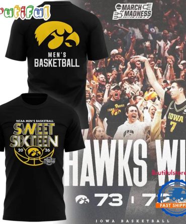 Iowa Hawkeyes Men'S Basketball 2026 Sweet Sixteen T Shirt