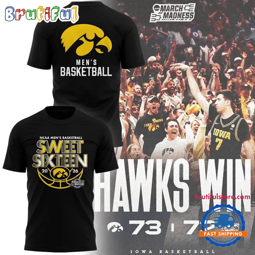 Iowa Hawkeyes Men'S Basketball 2026 Sweet Sixteen T Shirt