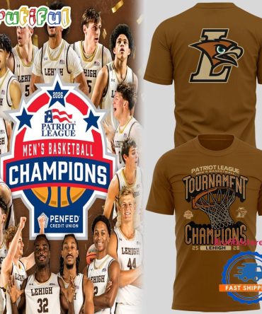 Lehigh Mountain Hawks Men'S Basketball 2026 Patriot League Champions All Over Print T Shirt
