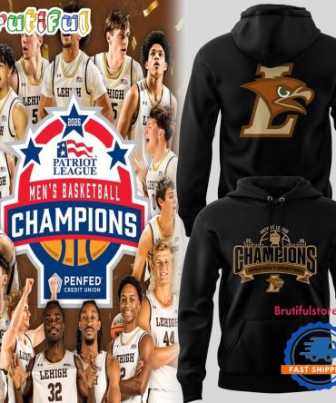 Lehigh Mountain Hawks Men'S Basketball 2026 Patriot League Champions Limited Edition Black Hoodie