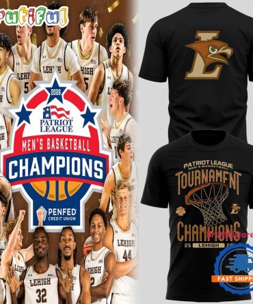 Lehigh Mountain Hawks Men'S Basketball 2026 Patriot League Champions Limited Edition Black T Shirt
