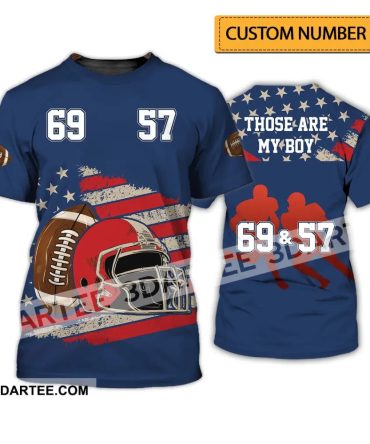 Man Shirt - Custom Rugby Football T-Shirt - Those Are My Boy - Football Clothing