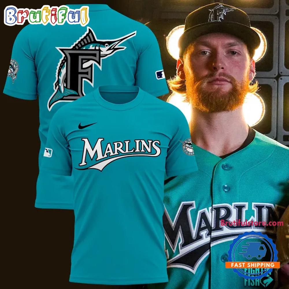 Miami Marlins Teal Alternate Stadium T Shirt