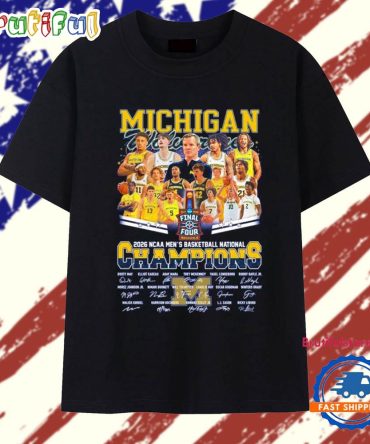Michigan 2026 Ncaa Men’S Basketball National Champions Signatures T Shirt