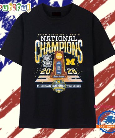 Michigan Wolverines 2026 Men’S Basketball National Champions Trophy T Shirt
