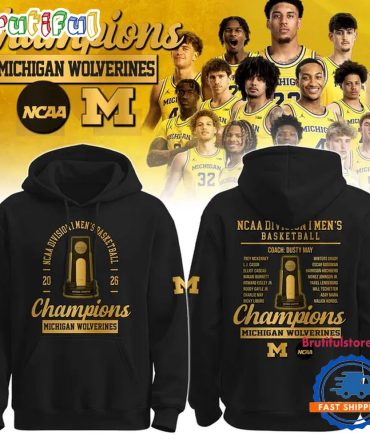 Michigan Wolverines 2026 Ncaa Men'S Basketball National Champions Black Hoodie