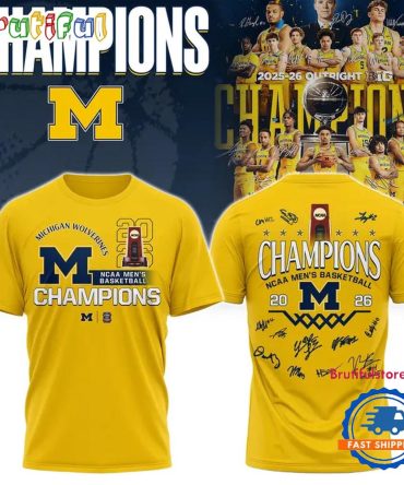 Michigan Wolverines 2026 Ncaa Men'S Basketball National Champions Yellow T Shirt
