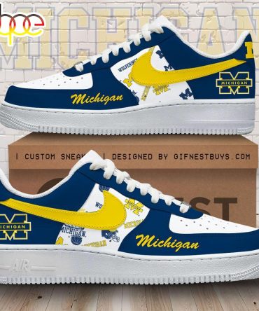 Michigan Wolverines Football Air Force 1 Shoes For Fans  Gift For Christmas
