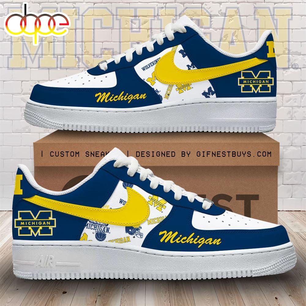 Michigan Wolverines Football Air Force 1 Shoes For Fans Gift For Christmas