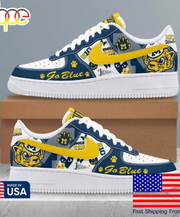 Michigan Wolverines Go Blue Air Force 1 Shoes