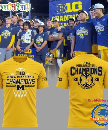 Michigan Wolverines Men'S Basketball 2026 Champions Yellow T Shirt
