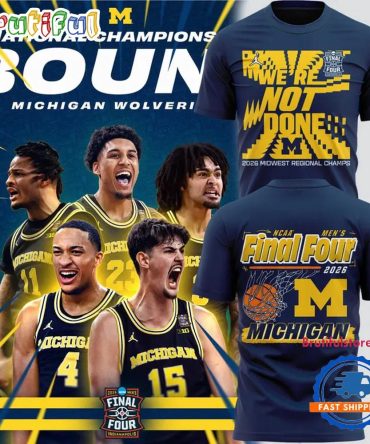 Michigan Wolverines Men'S Basketball Final Four 2026 T Shirt, Michigan One More Win Shirt