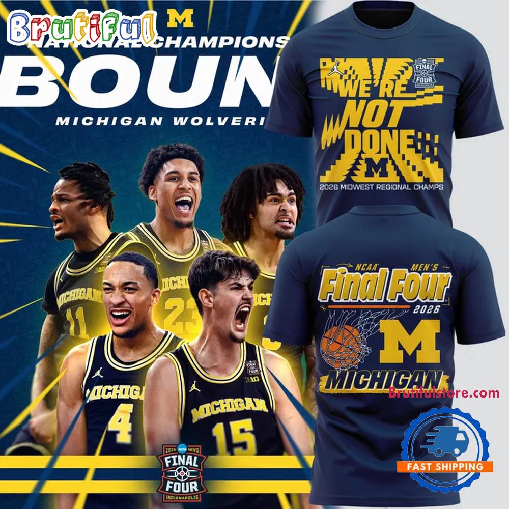 Michigan Wolverines Men'S Basketball Final Four 2026 T Shirt, Michigan One More Win Shirt