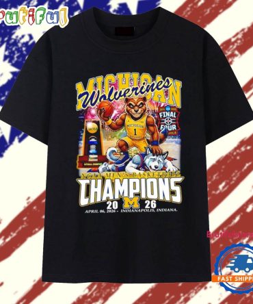Michigan Wolverines Men’S Basketball National Champions 2026 Mascot T Shirt