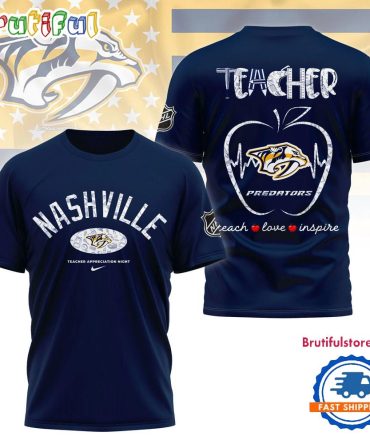 Nashville Predators Nhl Teacher Appreciation Day 3D T Shirt