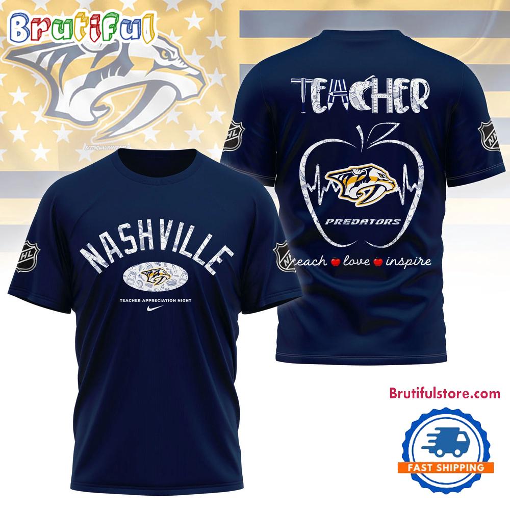 Nashville Predators Nhl Teacher Appreciation Day 3D T Shirt
