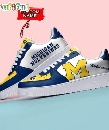 Ncaa Michigan Wolverines Sporty Air Force 1 Shoes Sneaker