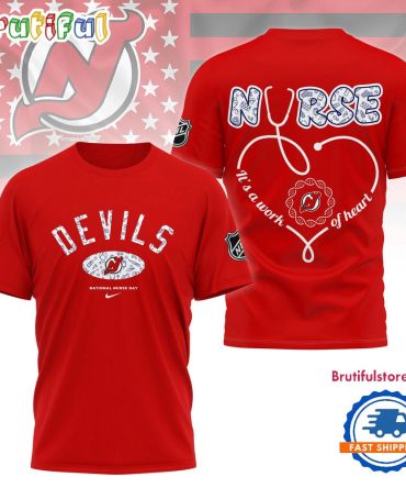 New Jersey Devils Nhl Nurse Appreciation Month 3D T Shirt