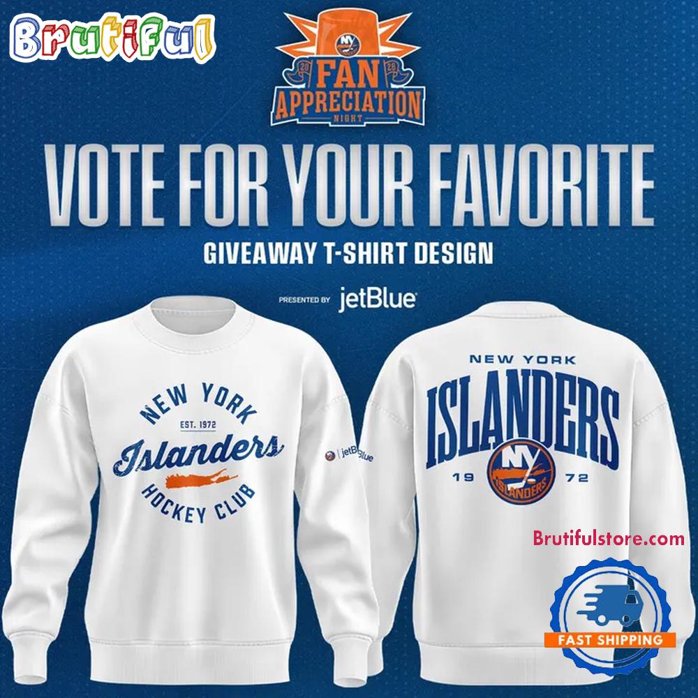 New York Islanders Fan Appreciation Night Limited Edition 2026 White Sweatshirt