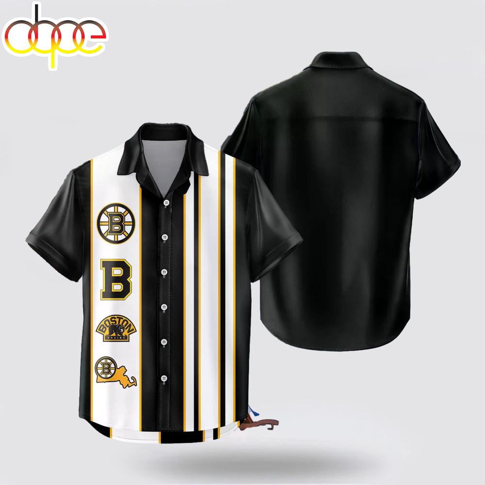 Nhl Boston Bruins Classic Color Contrast Hawaiian Shirt