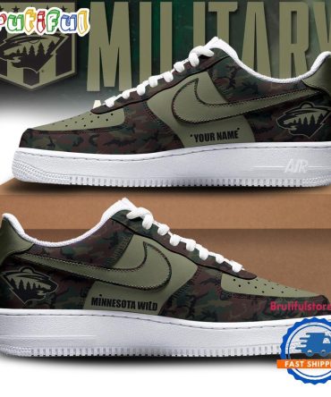 Nhl Minnesota Wild Special Veterans Military Apreciation Air Force 1 Shoes Sneaker