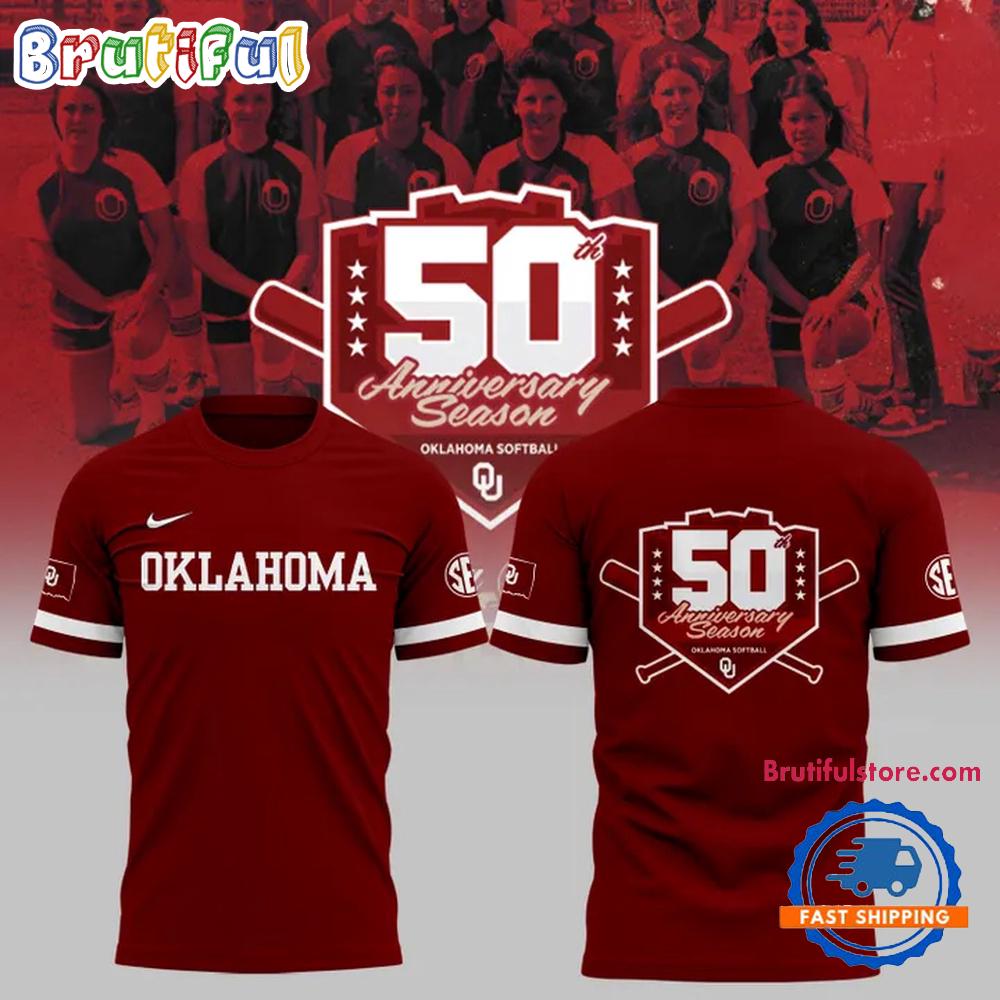 Oklahoma Sooners Softball 50 Season Anniversary Limited Edition T Shirt