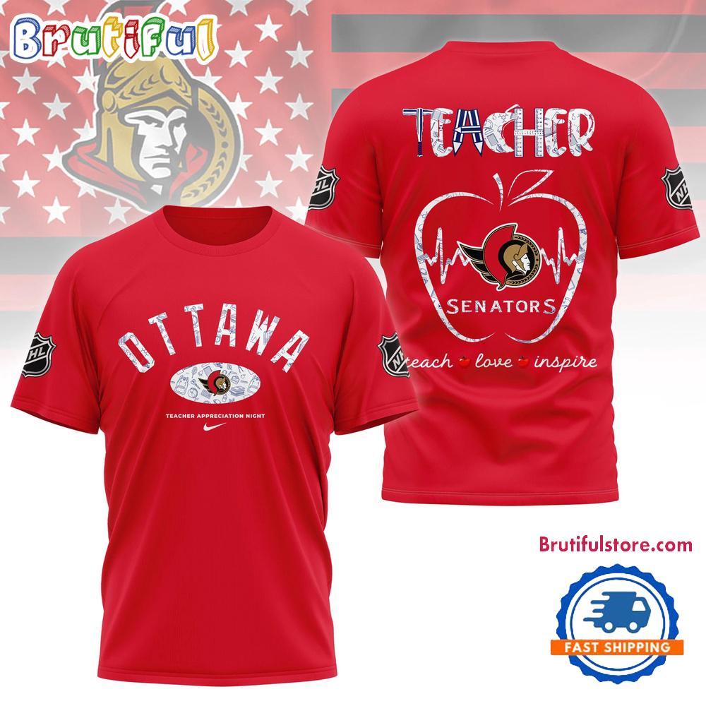Ottawa Senators Nhl Teacher Appreciation Day 3D T Shirt