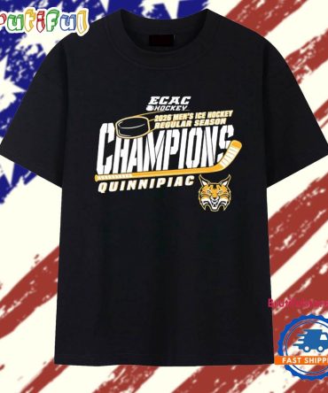 Quinnipiac Men’S Ice Hockey 2026 Ecac Regular Season Champions Logo T Shirt