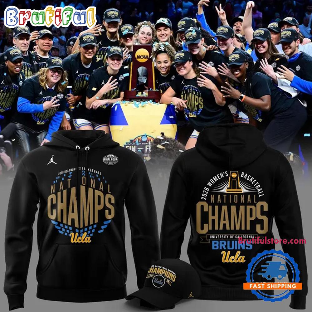 Ucla Bruins Women'S Basketball National Champions 2026 Black Hoodie