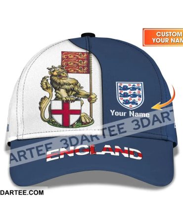 Unisex Cap,  Custom England Football Name Cap, England Three Lion