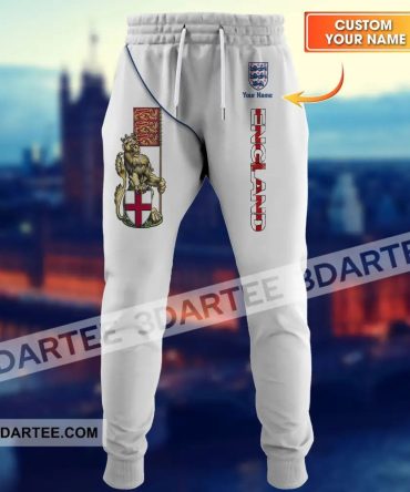 Unisex Pants - Custom England Football Name Pants, England The Three Lion