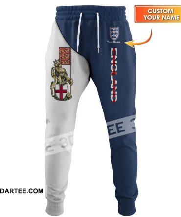Unisex Pants - Custom England Football Name Pants, England Three Lion