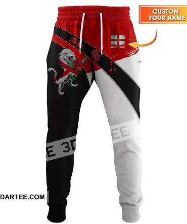 Unisex Pants - Custom Football Name Pants, England Rose Lion Pants