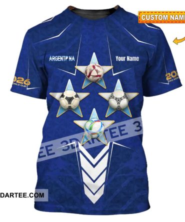 Unisex Shirt - Custom Argentina World Cup 2026 3D Shirt