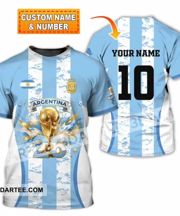 Unisex Shirt - Custom Argentina World Cup 2026 3D Shirt