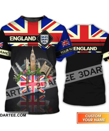 Unisex Shirt - Custom Football Name T-Shirt, England Tourist Destinations Shirt
