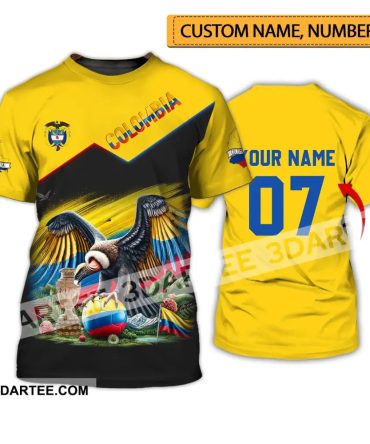 Unisex Shirt - Custom Name And Number Shirt, Colombia National Team Cup
