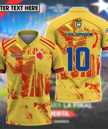 Unisex Shirt - Custom Name And Number Copa America Shirt, Golden Colombia