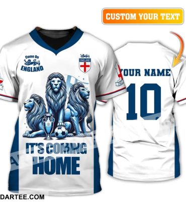 Unisex Shirt, Custom Name And Number England Football Shirt, England Football Polo Long Sleeve, Soccer Lover Shirt