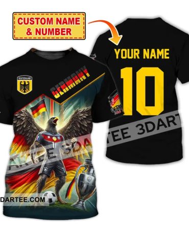 Unisex Shirt, Custom Name And Number Germany Football Shirt, Germany Football Polo Long Sleeve Shirt