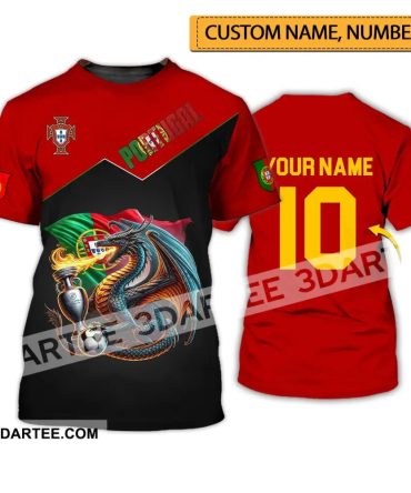 Unisex Shirt - Custom Name And Number National Team Sport Shirt, Portugal