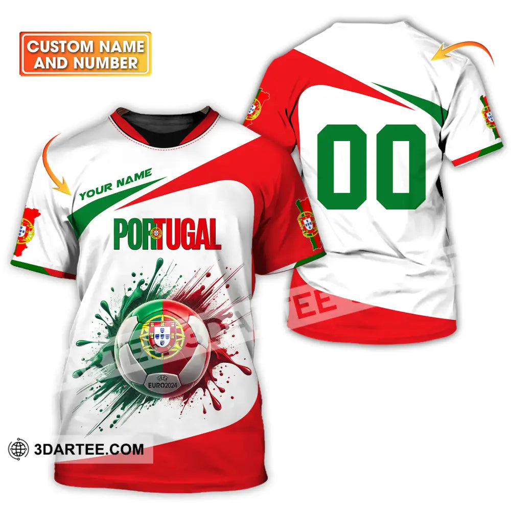 Unisex Shirt - Custom Name And Number Shirt, Portugal National Team Ball Logo