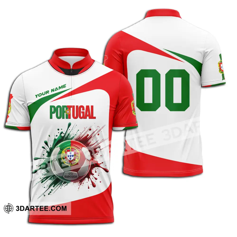 Unisex Shirt - Custom Name And Number Shirt, Portugal National Team Ball Logo - Image 3