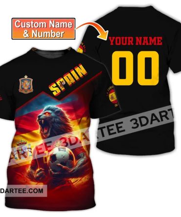 Unisex Shirt, Custom Name And Number Spain Football Shirt, Uefa Shirt, Spain Football Polo Long Sleeve