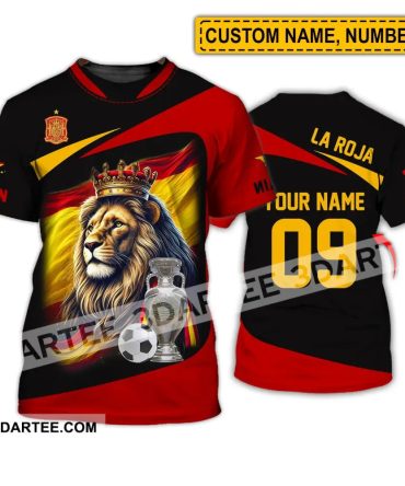 Unisex Shirt - Custom Name And Number Sport Shirt, Spain La Roja