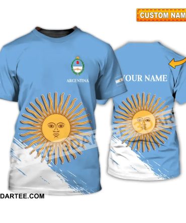 Unisex Shirt - Custom Name Shirt - Argentina Football Fifa World Cup Champions Shirt