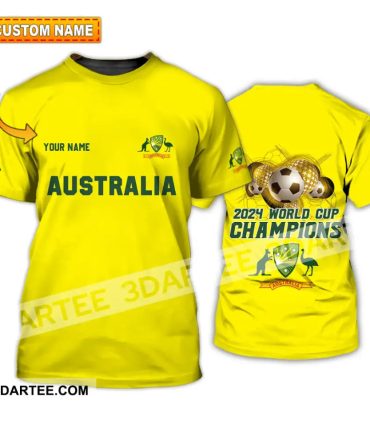 Unisex Shirt - Custom Name Shirt - Australian Cricket Team Champions Icc World Cup Shirt