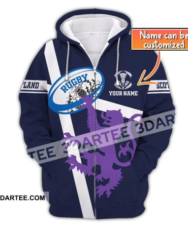 Unisex Shirt, Custom Name Scotland Hoodie, Scotland Rugby Shirt, Scotland Lover T-Shirt