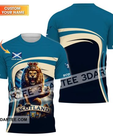 Unisex Shirt - Custom Name, Scotland Lion Shirt